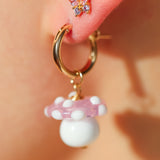 Toadstool Earrings in Baby Pink