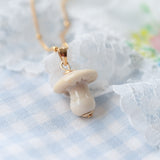 Button Mushroom Charm Necklace