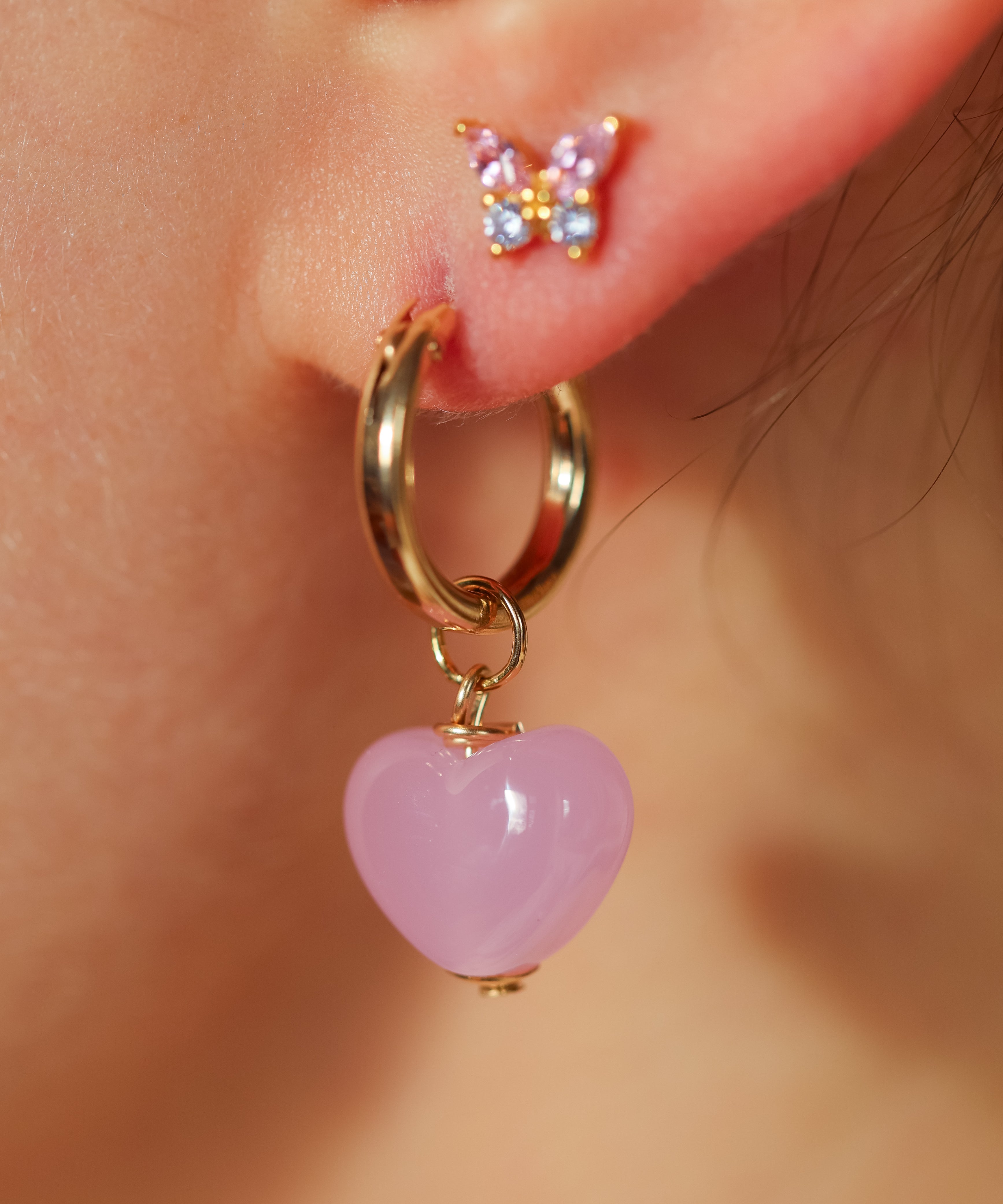 Little Pink Love Heart Earrings