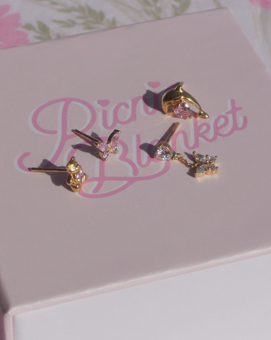 Sunset Dolphin Stud Earrings