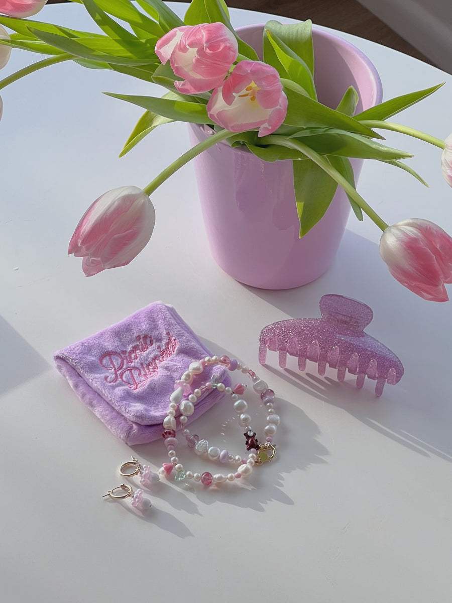 Toadstool Earrings in Baby Pink