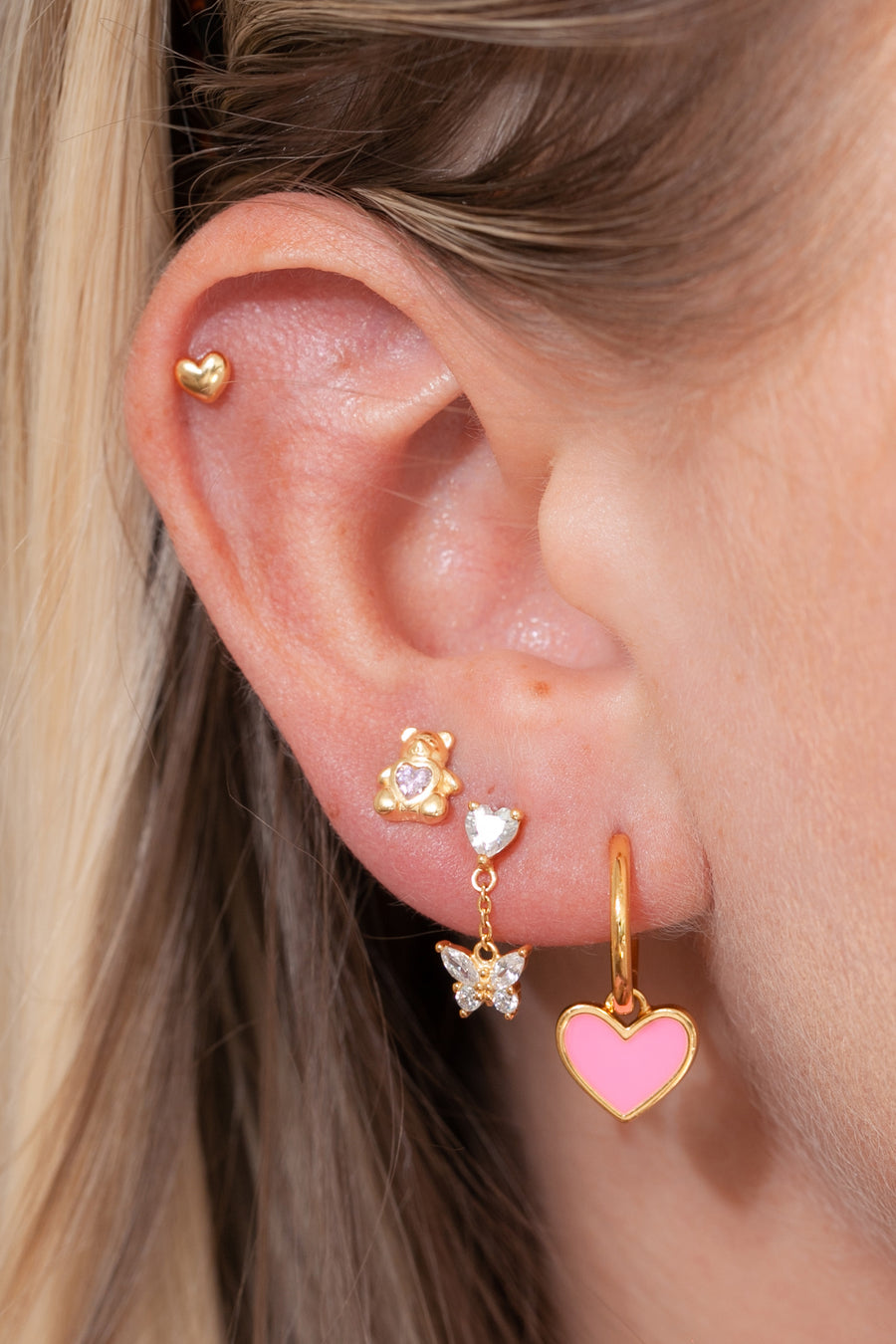 Princess Drop Chain Stud Earring