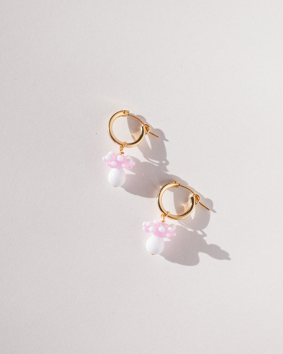 Toadstool Earrings in Baby Pink