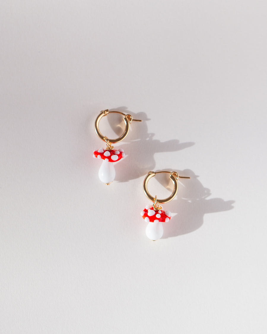 Toadstool Earring in Ruby Red