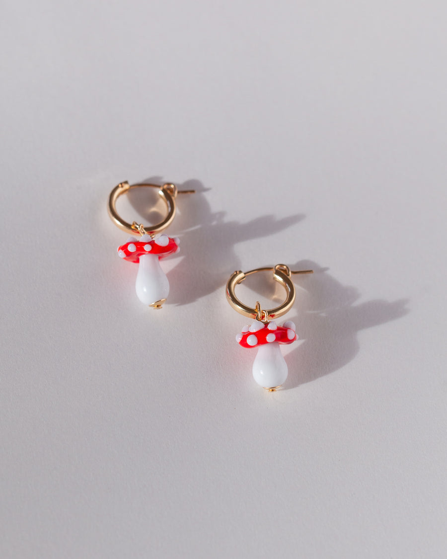 Toadstool Earring in Ruby Red