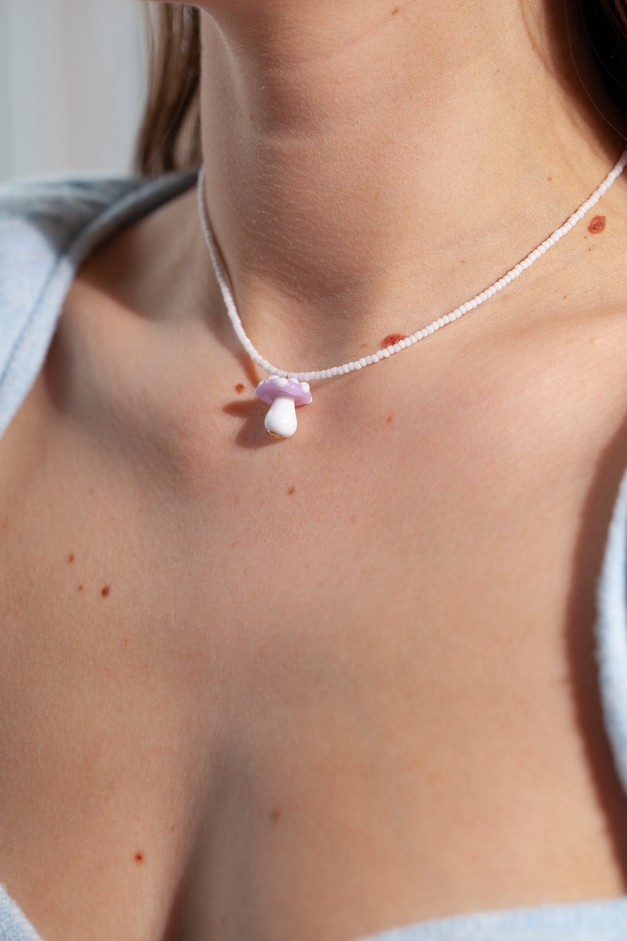 Lilac Toadstool Necklace