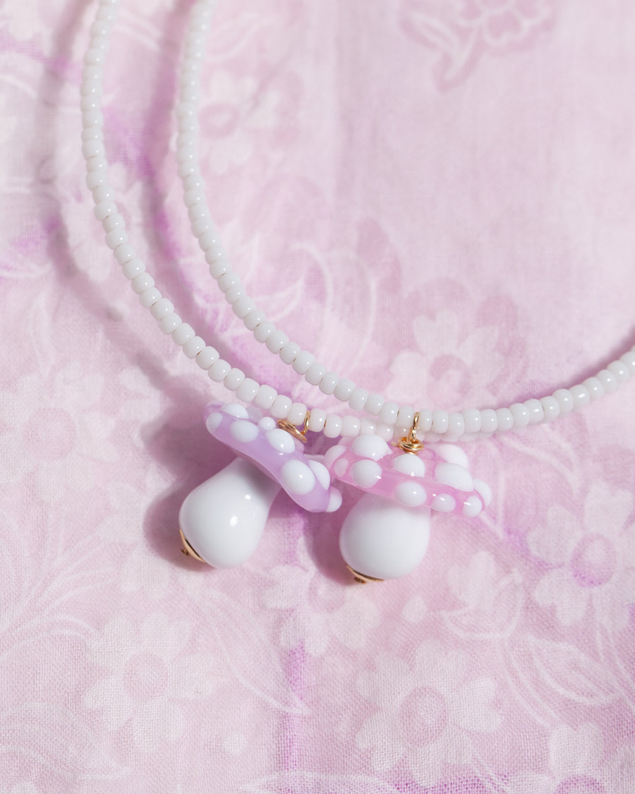 Baby Pink Toadstool Necklace