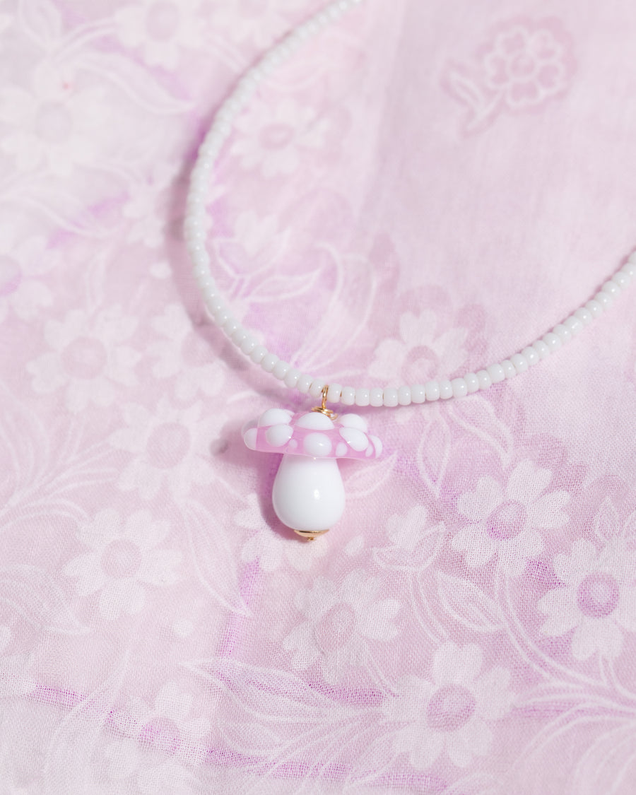 Baby Pink Toadstool Necklace