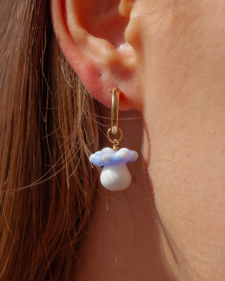 Toadstool Earrings in Baby Blue