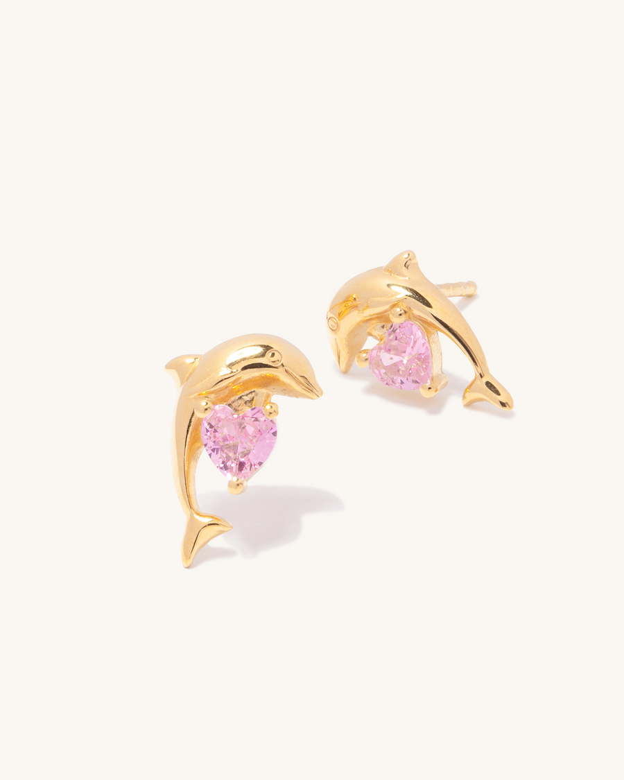 Sunset Dolphin Stud Earrings